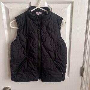 Hanna Andersson Quilted Vest Full Zip‎ Pockets Black Kids Size 10